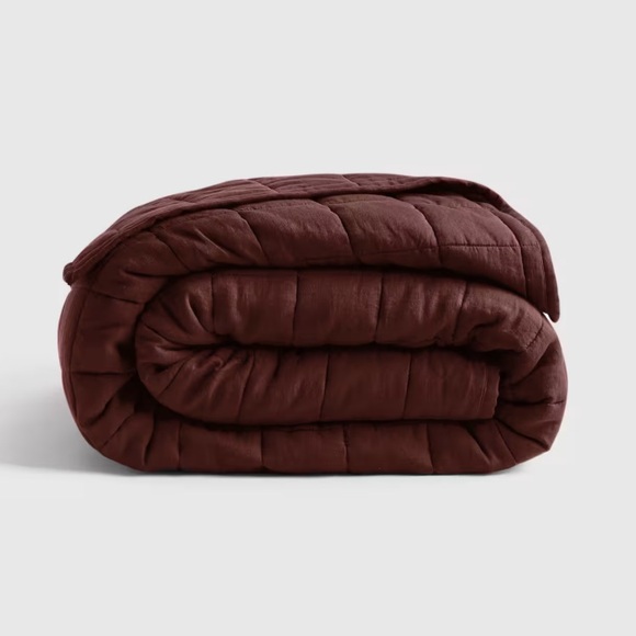 NWOT QUINCE European Linen Box Quilt Full/Queen Burgundy 0734 - Picture 1 of 9